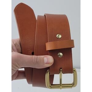 CC Filson Genuine Bridle Leather Belt w Brass Buckle Men's Sz 32 Made in USA